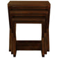 BRESCIA SOLID MAHOGANY NEST OF TABLES/SET OF 3 SMALL SOLID MAHOGANY TABLES IN MAHOGANY - MyChocolateWood