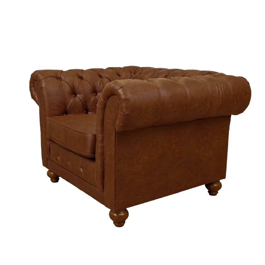 BRIGHTON FABRIC ARMCHAIR IN TAN - MyChocolateWood