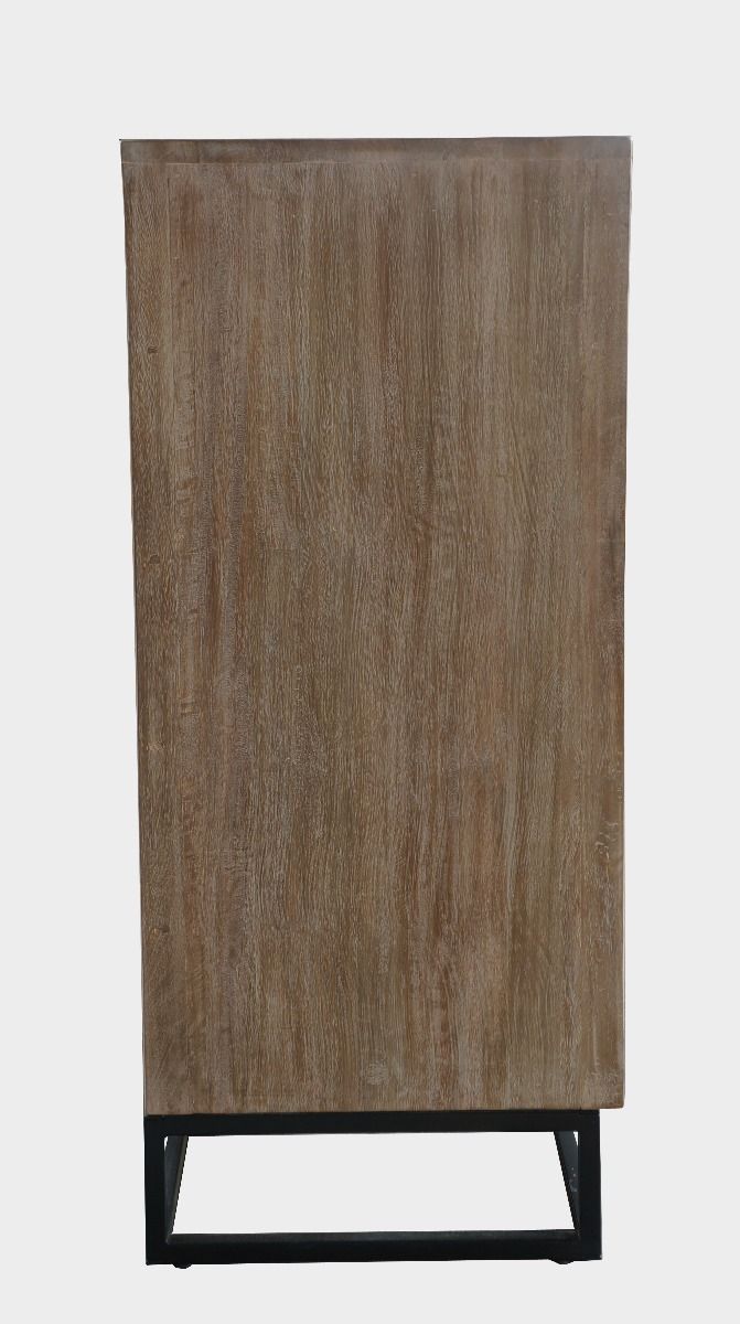 BROOKES SOLID MANGO WOOD 6-DRAWER TALLBOY/ CHEST OF 6 DRAWERS LIGHTEST WEATHERED TEAK FINISH