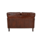 BUCKINGHAM AGED LEATHER 2-SEATER SOFA WITH BRASS STUD DETAILING - MyChocolateWood