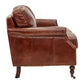 BUCKINGHAM AGED LEATHER 3 SEATER SOFA WITH BRASS STUD DETAILING - MyChocolateWood