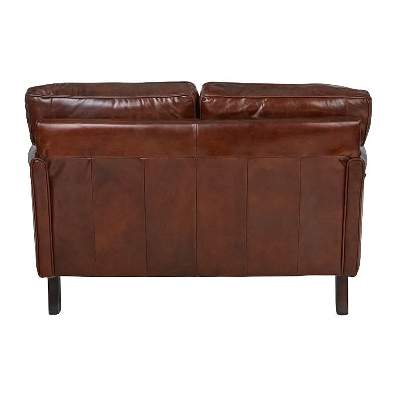 BUCKINGHAM AGED LEATHER 3 SEATER SOFA WITH BRASS STUD DETAILING - MyChocolateWood