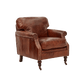 BUCKINGHAM AGED LEATHER ARMCHAIR WITH BRASS STUD DETAILING - MyChocolateWood
