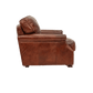 BUCKINGHAM AGED LEATHER ARMCHAIR WITH BRASS STUD DETAILING - MyChocolateWood