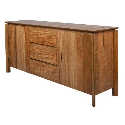 BUNGARRA 2 DRAWER 3 DOOR BUFFET IN MARRI WOOD - NATURAL - MyChocolateWood