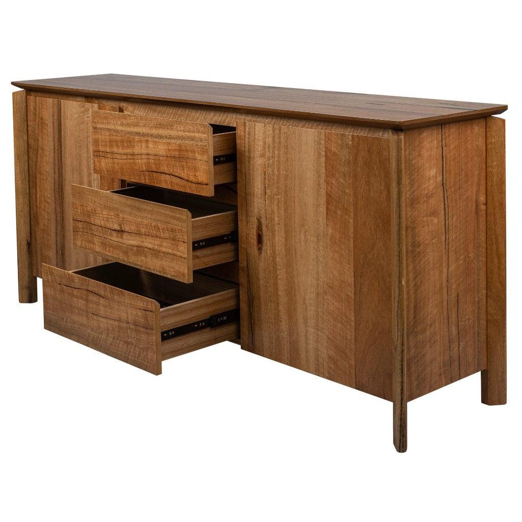 BUNGARRA 2 DRAWER 3 DOOR BUFFET IN MARRI WOOD - NATURAL - MyChocolateWood