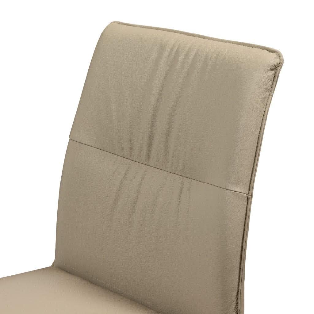 BUNGARRA BUFFALO LEATHER DINING CHAIR IN LIGHT MOCHA - MyChocolateWood