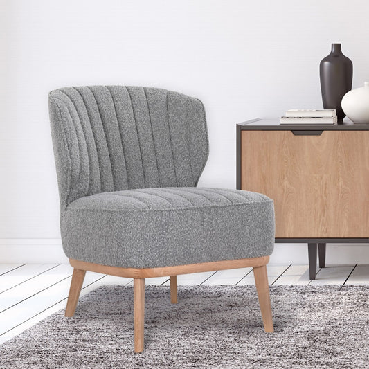 BUTTERCUP FABRIC ARMCHAIR IN GREY - MyChocolateWood