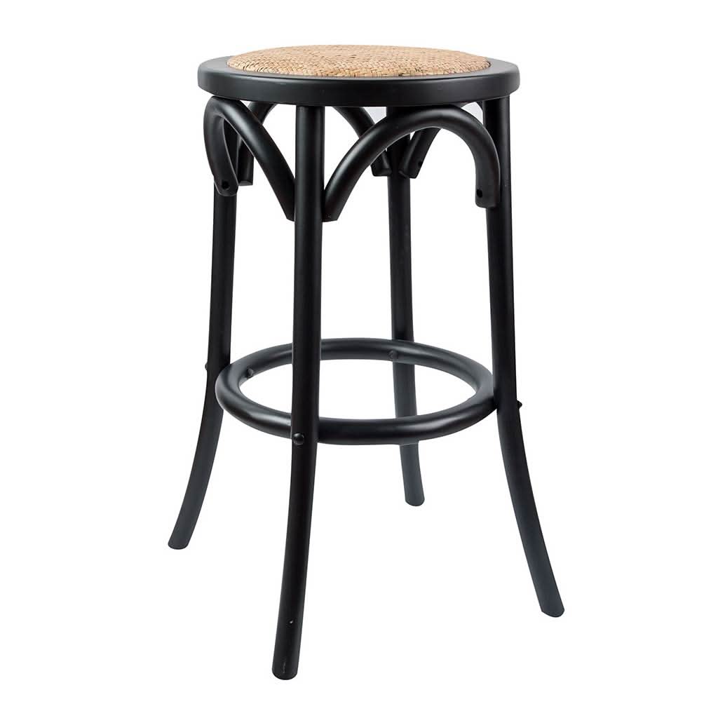CAFE KITCHEN STOOL IN BLACK 66CM HIGH - MyChocolateWood