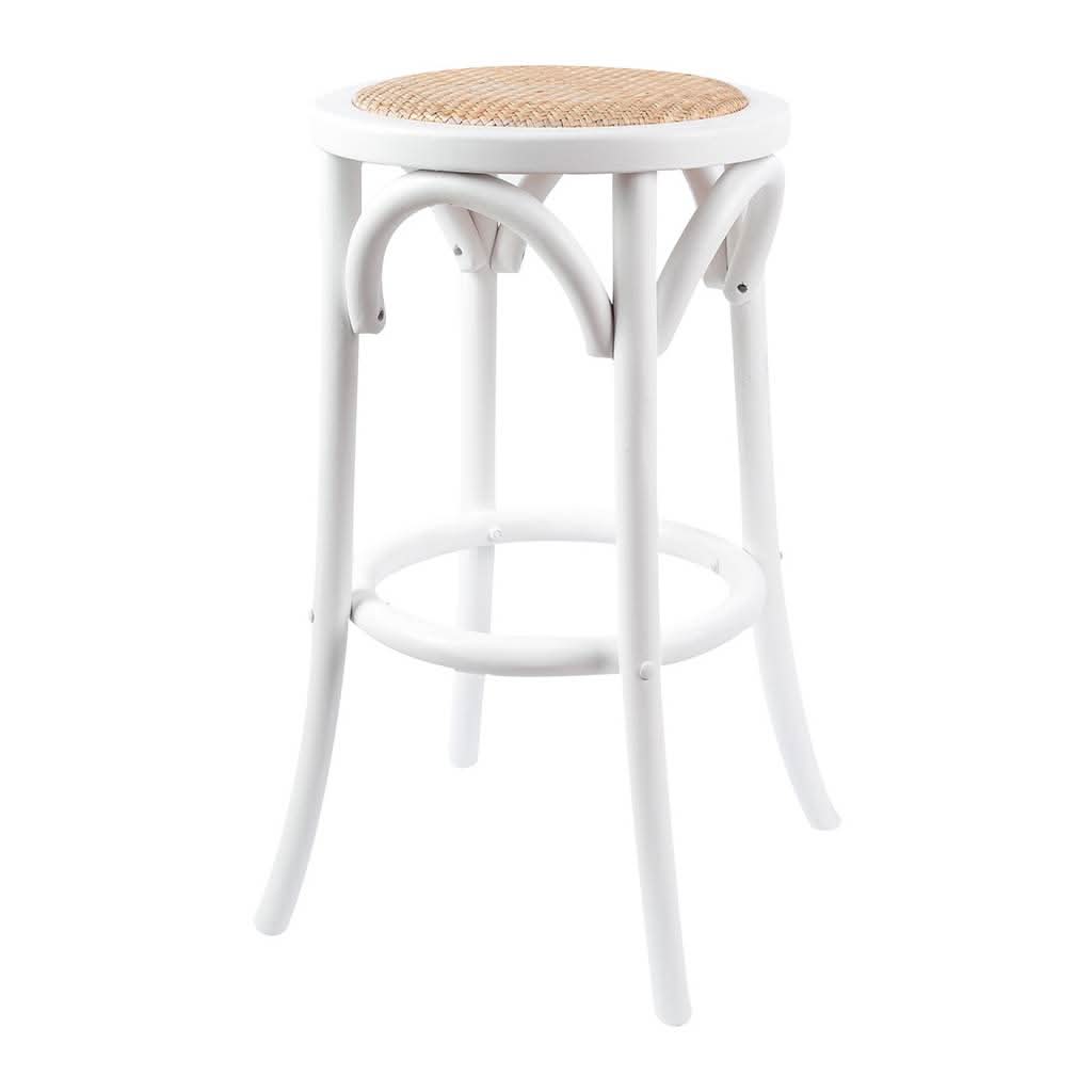CAFE KITCHEN STOOL IN WHITE 66CM HIGH - MyChocolateWood