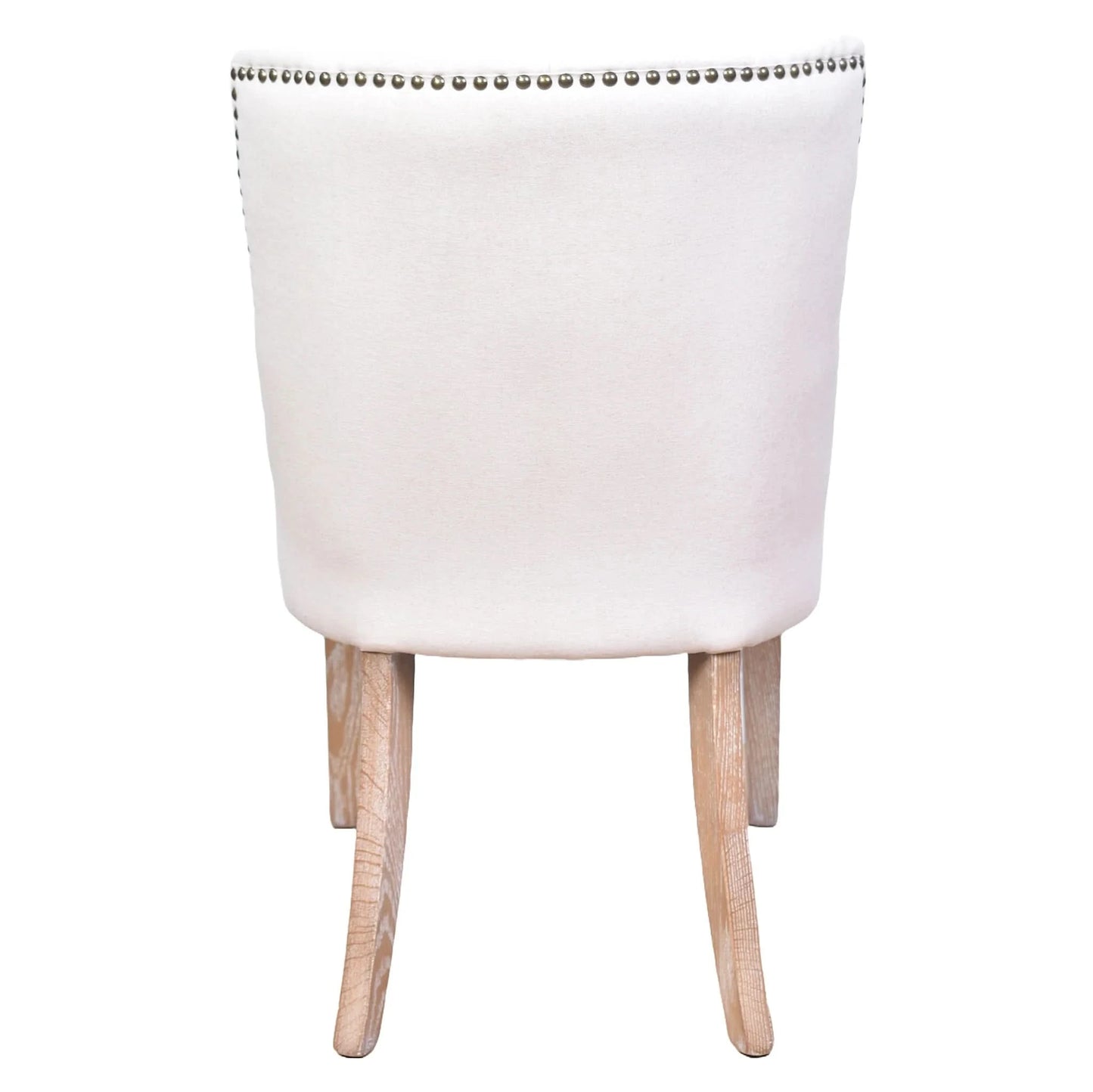 CALABRIA ANTIQUE WHITE FABRIC DINING CHAIR WITH WHITEWASH LEGS - MyChocolateWood