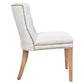 CALABRIA DOVE GREY LINEN FABRIC DINING CHAIR WITH BRIARSMOKE LEGS - MyChocolateWood