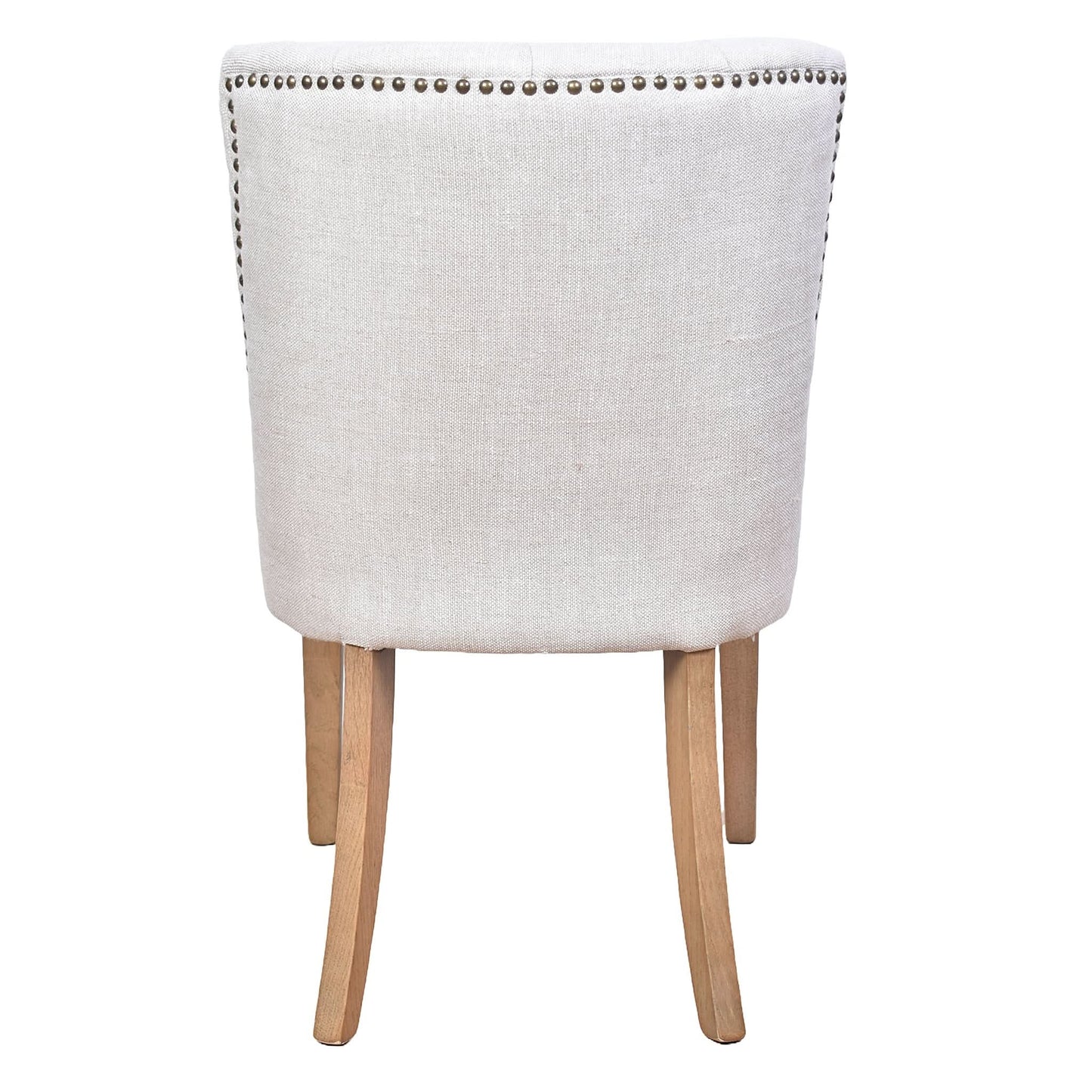 CALABRIA DOVE GREY LINEN FABRIC DINING CHAIR WITH BRIARSMOKE LEGS - MyChocolateWood