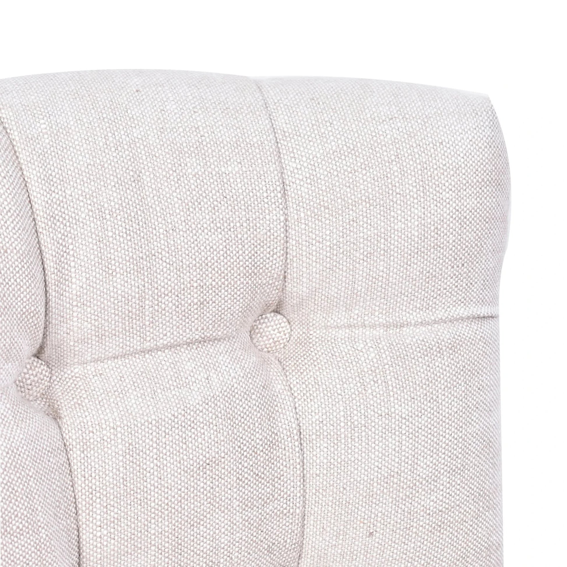 CALABRIA DOVE GREY LINEN FABRIC DINING CHAIR WITH BRIARSMOKE LEGS - MyChocolateWood