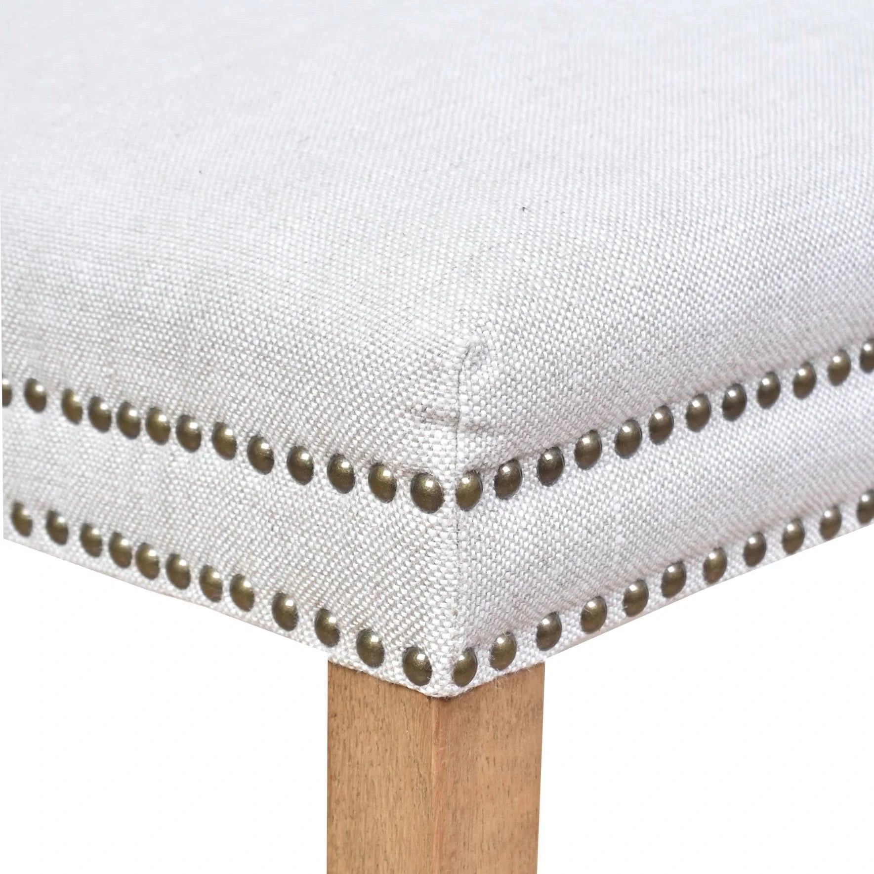 CALABRIA DOVE GREY LINEN FABRIC DINING CHAIR WITH BRIARSMOKE LEGS - MyChocolateWood