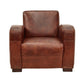 CAMBRIDGE CLUB AGED LEATHER ARMCHAIR IN VINTAGE BROWN- BOLD BRASS STUD DETAILING - MyChocolateWood
