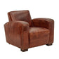 CAMBRIDGE CLUB AGED LEATHER ARMCHAIR IN VINTAGE BROWN- BOLD BRASS STUD DETAILING - MyChocolateWood