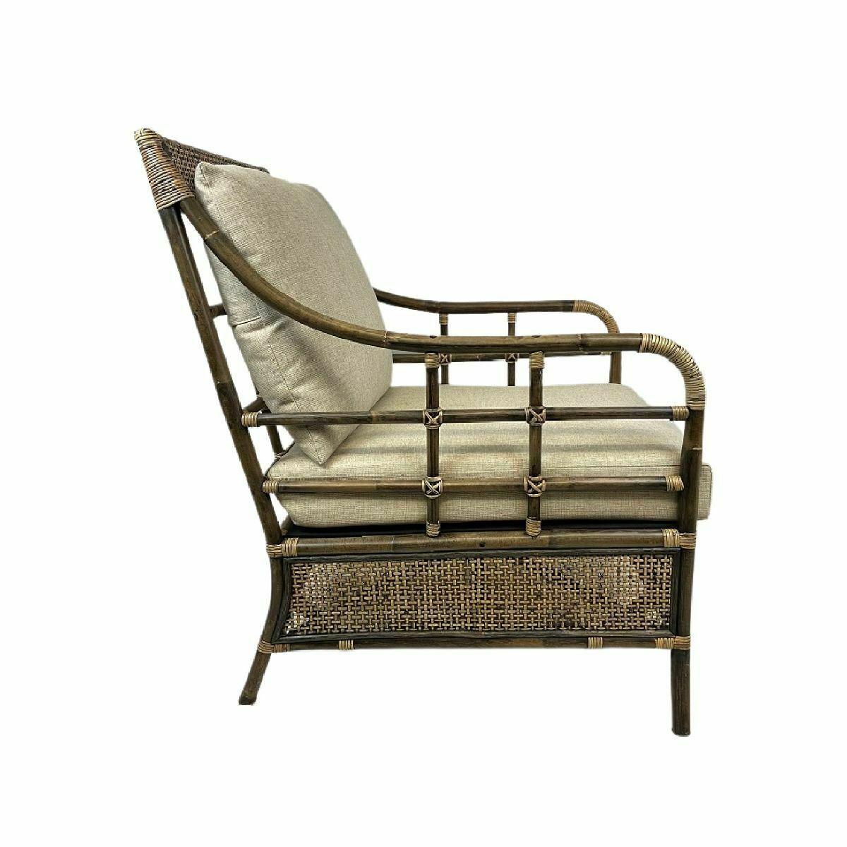 CAMINO RATTAN & MANGO ARMCHAIR LOUNGE CHAIR EASY CHAIR BLACK SHADOW - MyChocolateWood