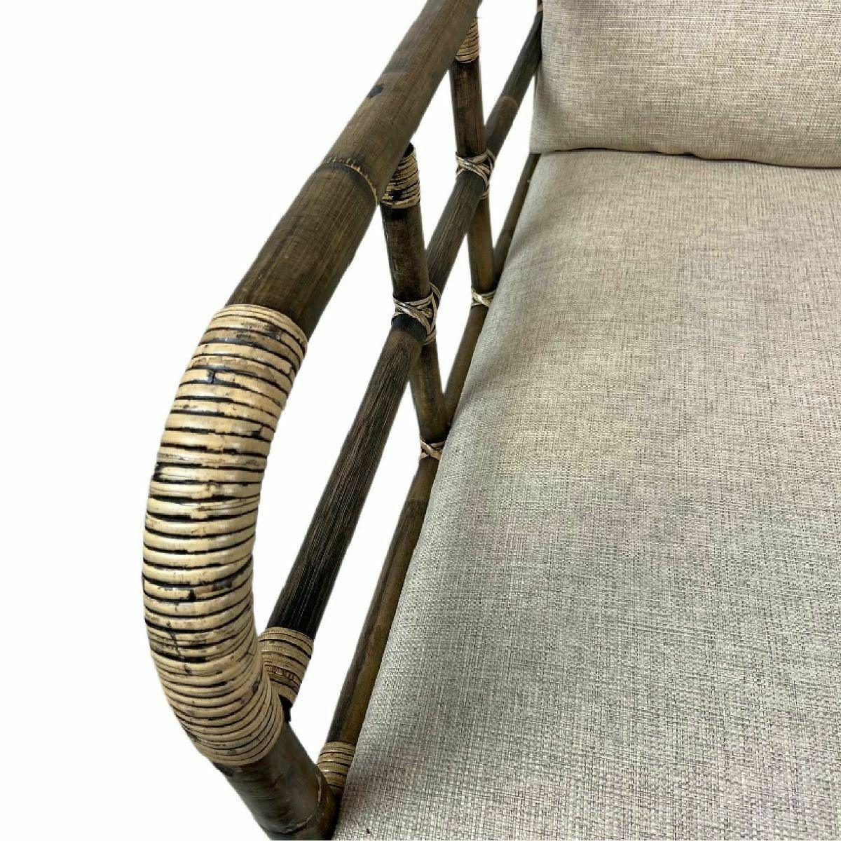 CAMINO RATTAN & MANGO ARMCHAIR LOUNGE CHAIR EASY CHAIR BLACK SHADOW - MyChocolateWood