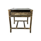 CAMINO RATTAN & MANGO LAMP TABLE/SIDE TABLE BLACK SHADOW WITH GLASS TOP - MyChocolateWood