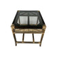 CAMINO RATTAN & MANGO LAMP TABLE/SIDE TABLE BLACK SHADOW WITH GLASS TOP - MyChocolateWood
