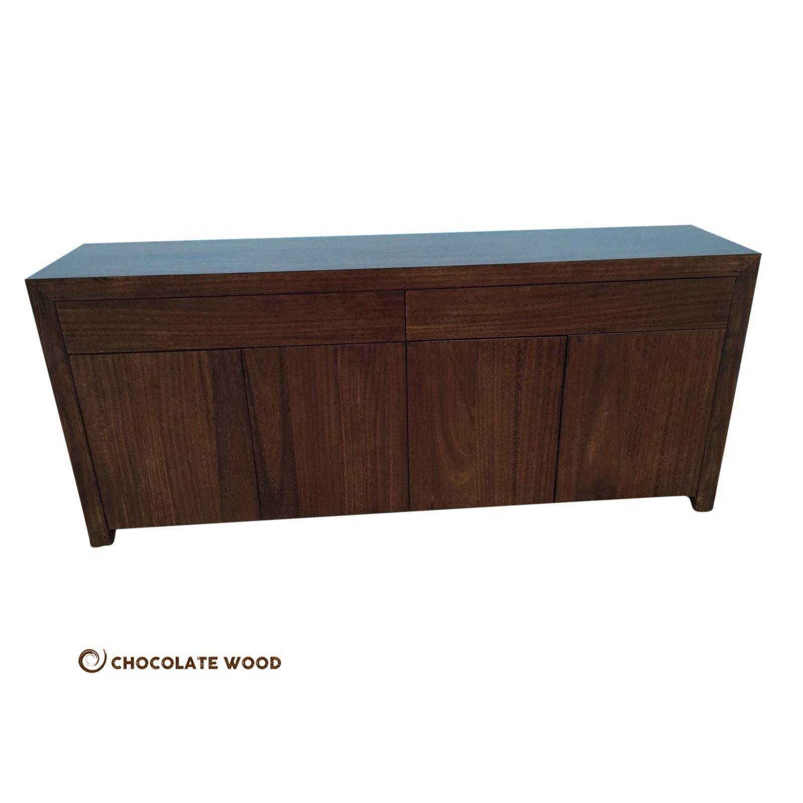 CANNES BUFFET/SIDEBOARD IN TASSIE OAK WITH 4 DOORS & 2 DRAWERS IN LIGHT CHOCOLATE - CUSTOM MADE - MyChocolateWood