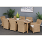 CAPELL WHITE 9-PIECE OUTDOOR DINING SUITE WICKER ON ALUMINIUM FRAME TEAK LOOK