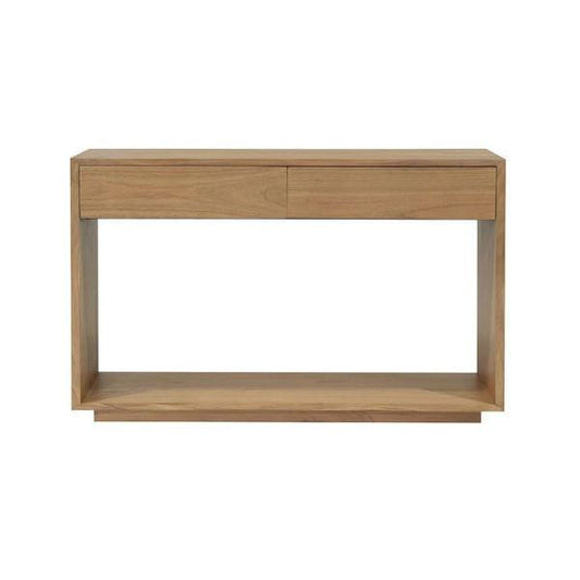 CARDEW SOLD WHITE CEDAR TIMBER CONSOLE TABLE/HALL TABLE 2 DRAWERS IN NATURAL - MyChocolateWood