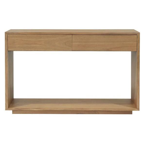 CARDEW SOLD WHITE CEDAR TIMBER CONSOLE TABLE/HALL TABLE 2 DRAWERS IN NATURAL - MyChocolateWood