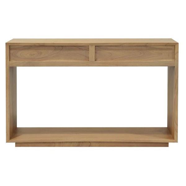 CARDEW SOLD WHITE CEDAR TIMBER CONSOLE TABLE/HALL TABLE 2 DRAWERS IN NATURAL - MyChocolateWood