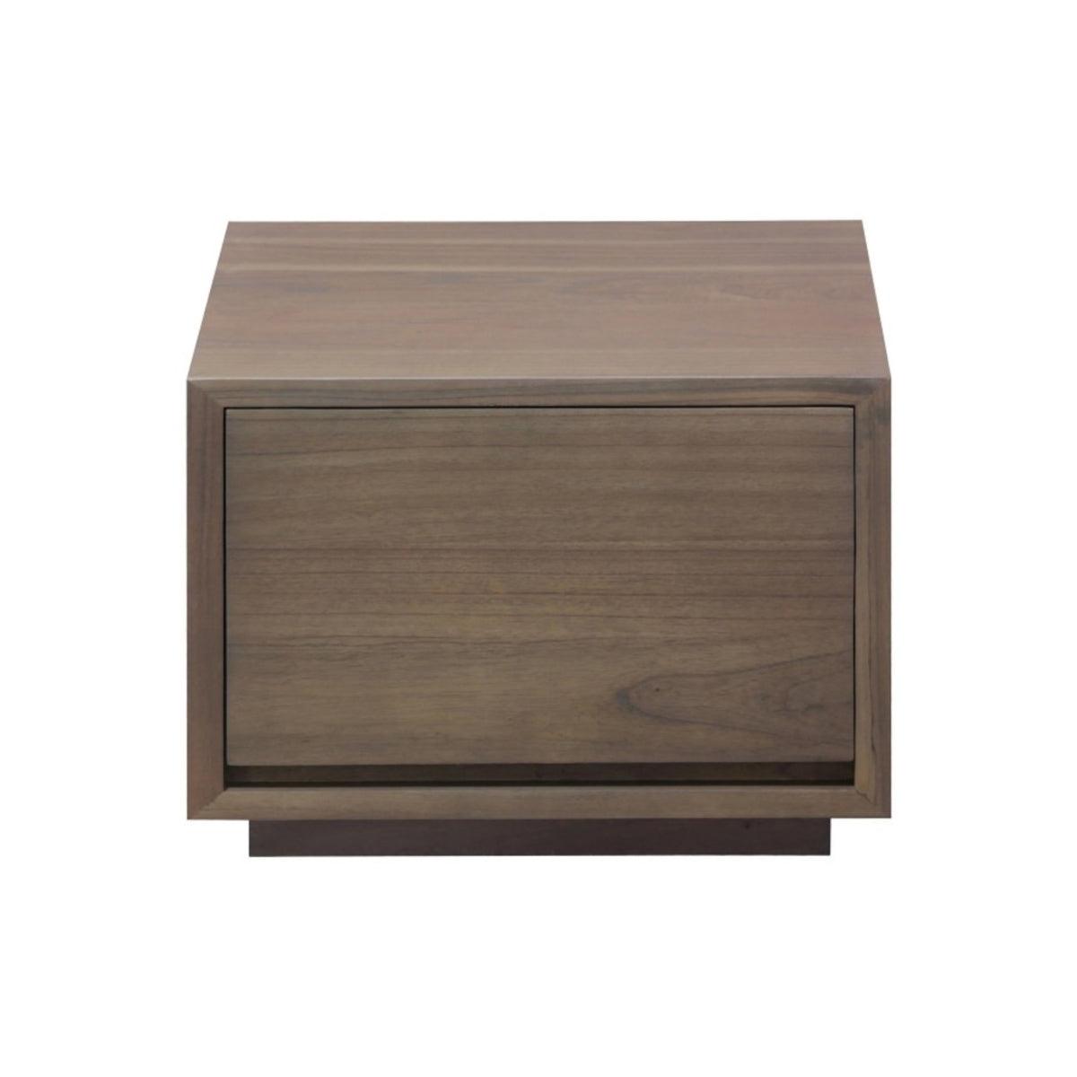 CARDEW SOLID WHITE CEDAR (MINDI WOOD) TIMBER LOW BEDSIDE TABLE 1 DRAWER IN LATTE - MyChocolateWood