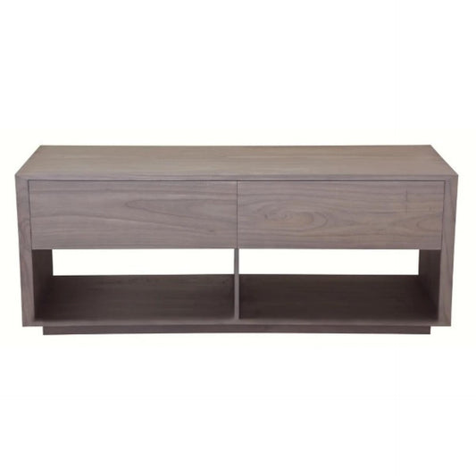 CARDEW SOLID WHITE CEDAR TIMBER 2 DRAWERS 140CM TV UNIT IN LATTE - MyChocolateWood