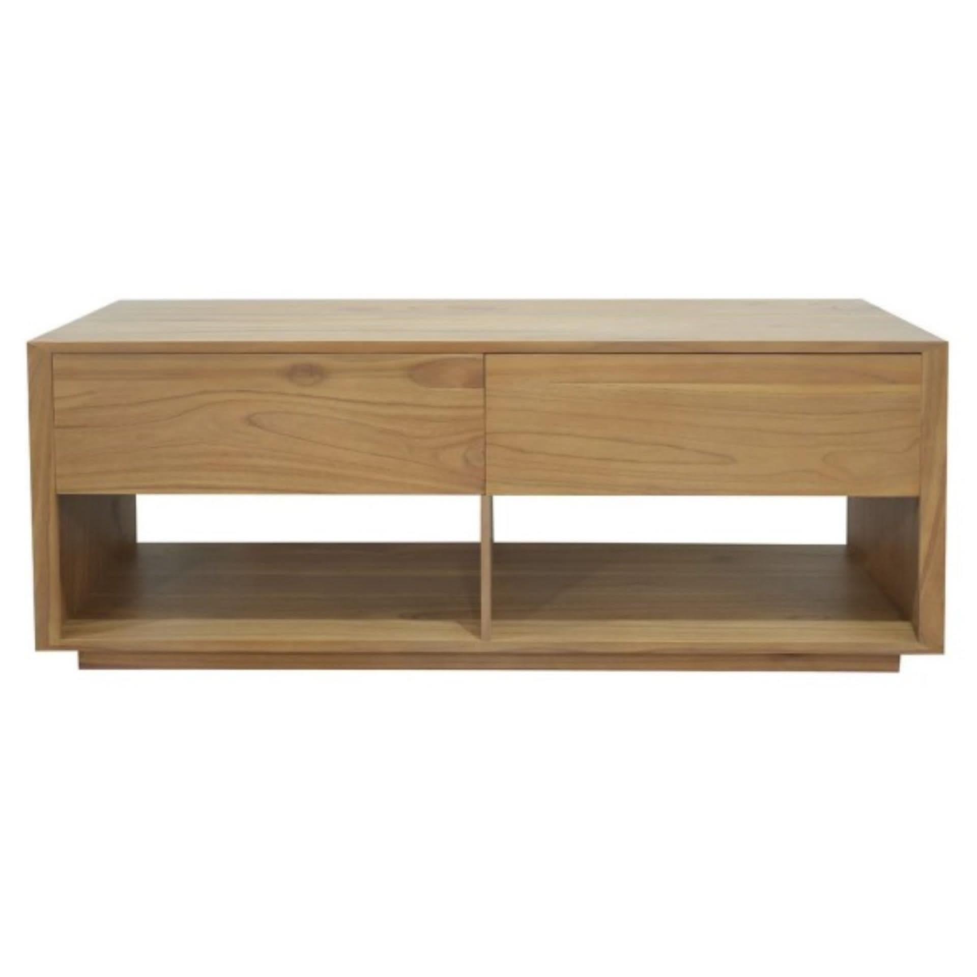 CARDEW SOLID WHITE CEDAR TIMBER 2 DRAWERS 140CM TV UNIT IN NATURAL - MyChocolateWood