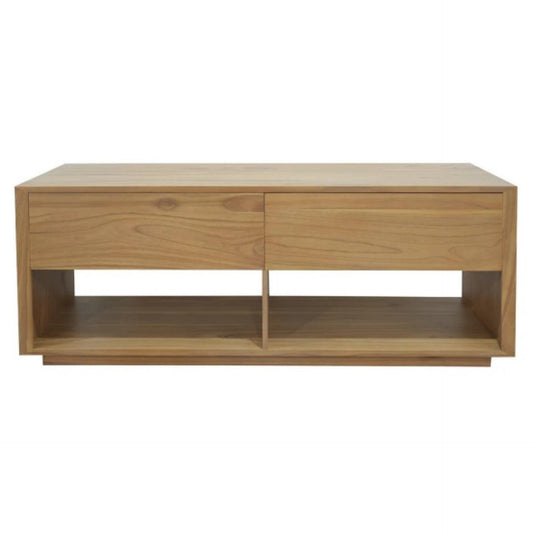 CARDEW SOLID WHITE CEDAR TIMBER 2 DRAWERS 140CM TV UNIT IN NATURAL - MyChocolateWood