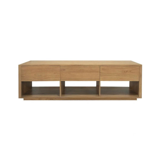 CARDEW SOLID WHITE CEDAR TIMBER 3 DRAWERS 180CM TV UNIT IN NATURAL - MyChocolateWood