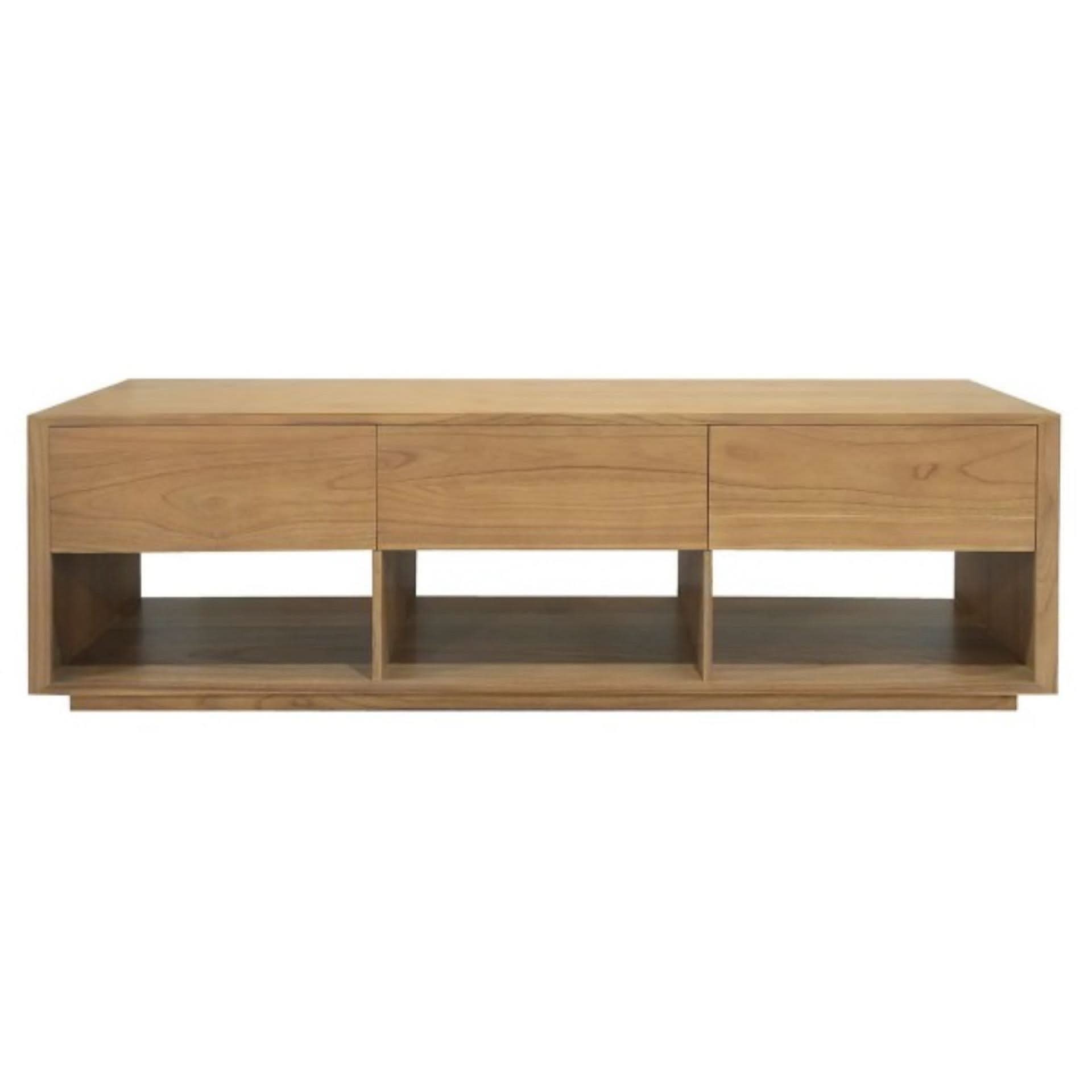 CARDEW SOLID WHITE CEDAR TIMBER 3 DRAWERS 180CM TV UNIT IN NATURAL - MyChocolateWood