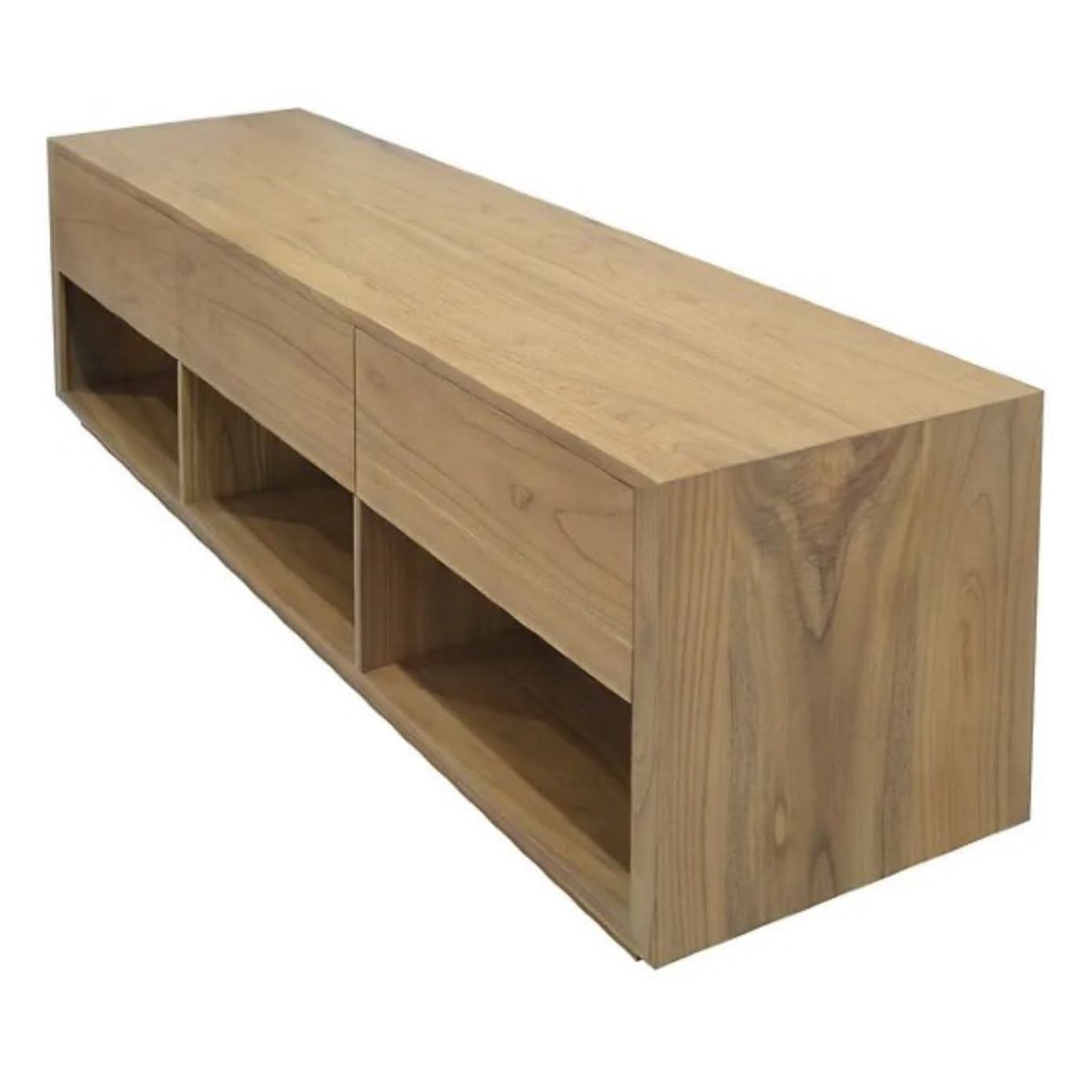 CARDEW SOLID WHITE CEDAR TIMBER 3 DRAWERS 180CM TV UNIT IN NATURAL - MyChocolateWood