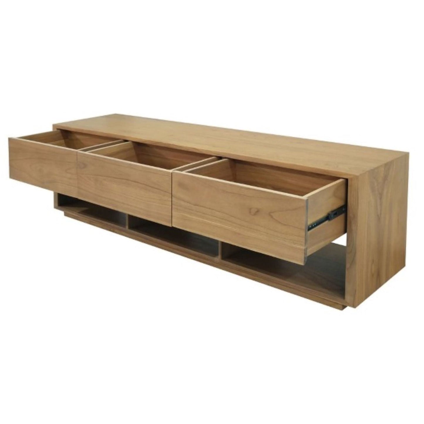 CARDEW SOLID WHITE CEDAR TIMBER 3 DRAWERS 180CM TV UNIT IN NATURAL - MyChocolateWood