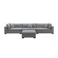 CARLSON LOUNGE - FABRIC 5-SEATER WITH STORAGE OTTOMAN GREY - MyChocolateWood