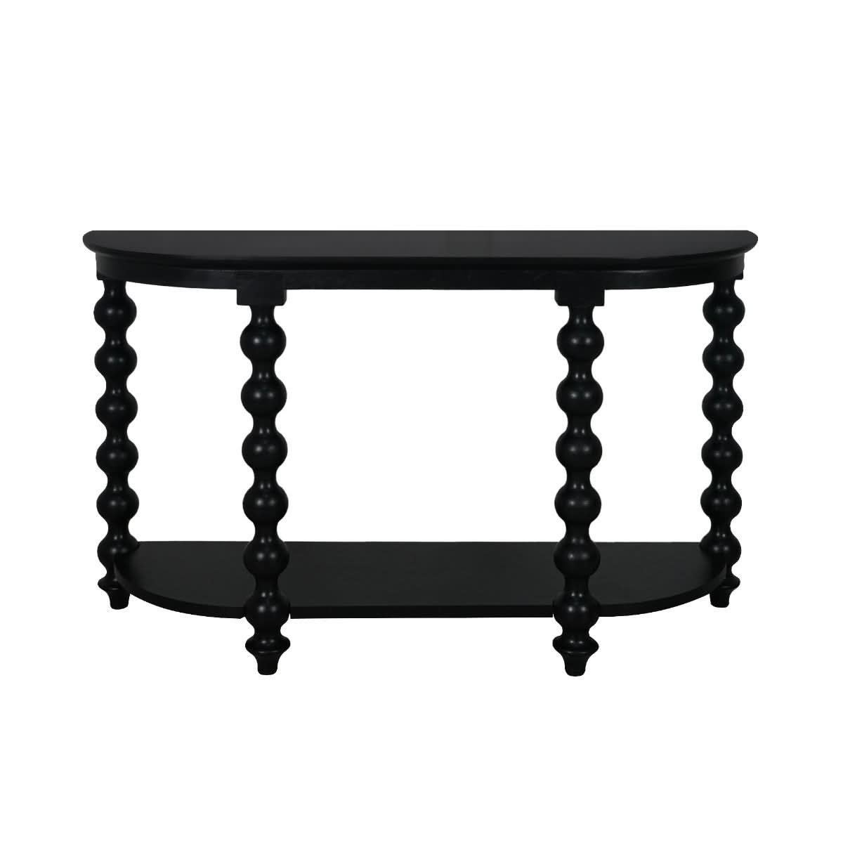 CAROLYN MINDI WOOD CONSOLE TABLE IN SOLID BLACK - MyChocolateWood