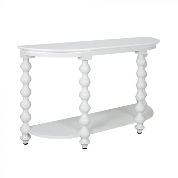 CAROLYN MINDI WOOD CONSOLE TABLE IN SOLID WHITE - MyChocolateWood