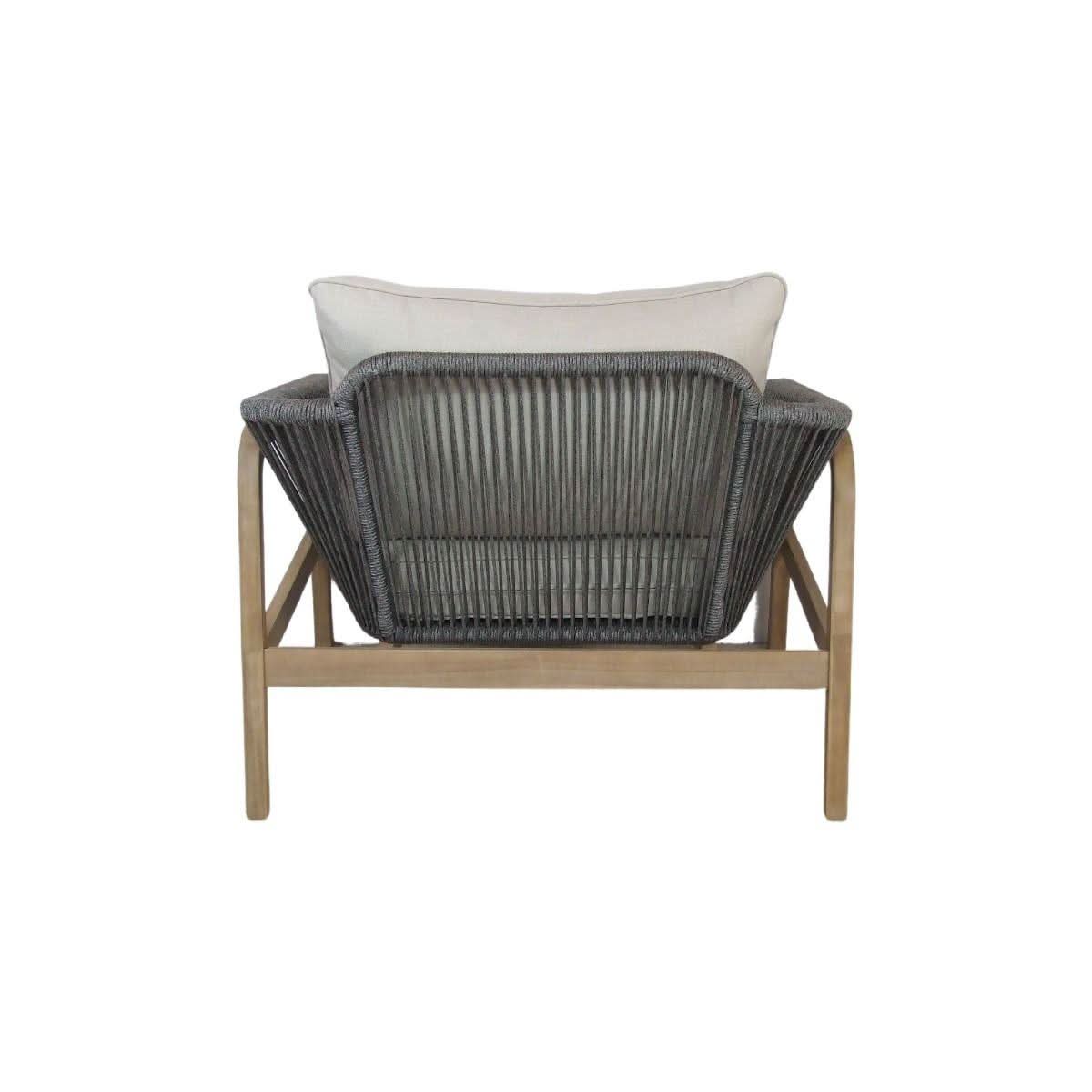 CARRERA ACACIA WOOD & ROPE SINGLE SEATER ARMCHAIR - MyChocolateWood
