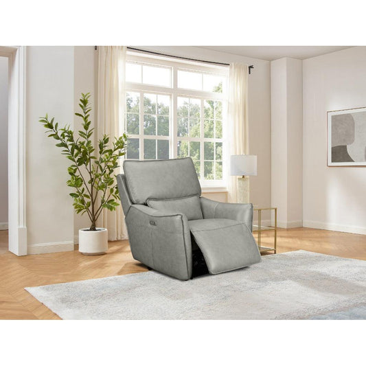 CARRERA LEATHER 1-SEATER SINGLE ELECTRIC RECLINER  ARMCHAIR GREY