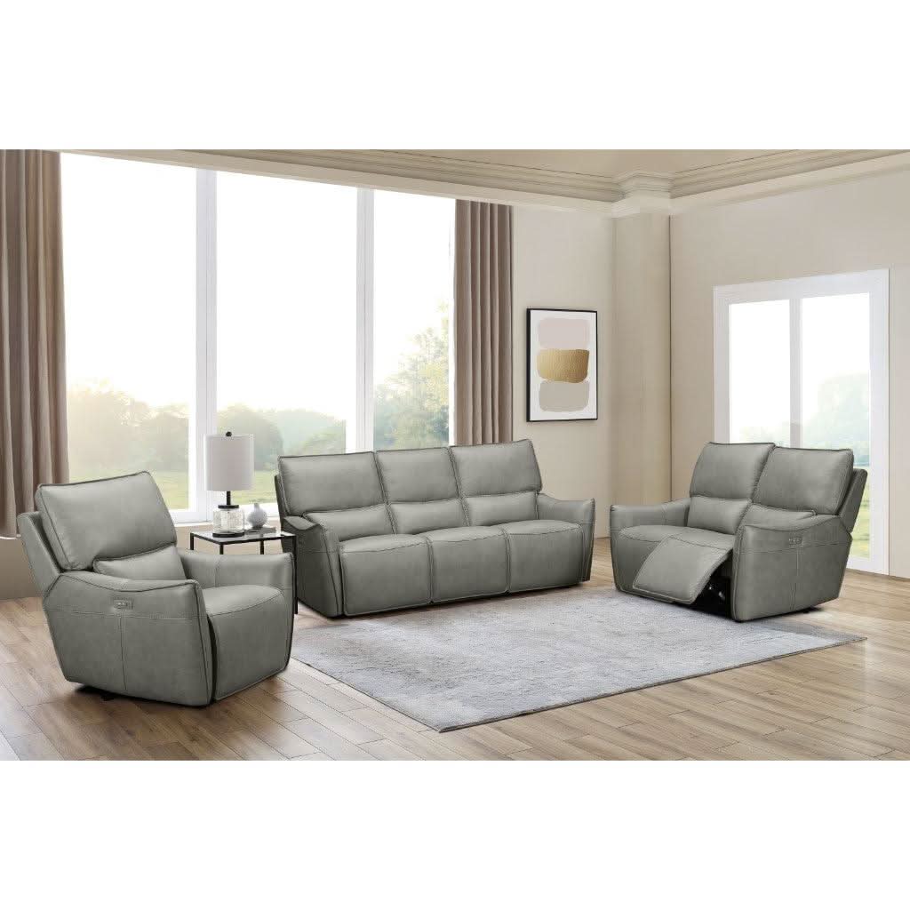 CARRERA LEATHER 2-SEATER DUAL MOTOR ELECTRIC RECLINER  SOFA GREY - MyChocolateWood