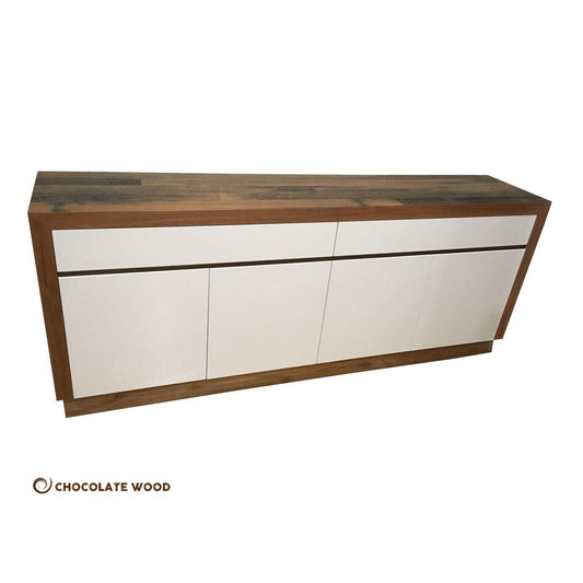 CARRINGTON RECYCLED HARDWOOD BUFFET/SIDEBOARD WITH 4 DOORS & 2 DRAWERS IN WHITE POLYURETHANE - AUSTRALIAN CUSTOM MADE - MyChocolateWood