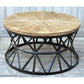 CASTELINO ROUND COFFEE TABLE WITH MANGO WOOD NATURAL TOP - MyChocolateWood