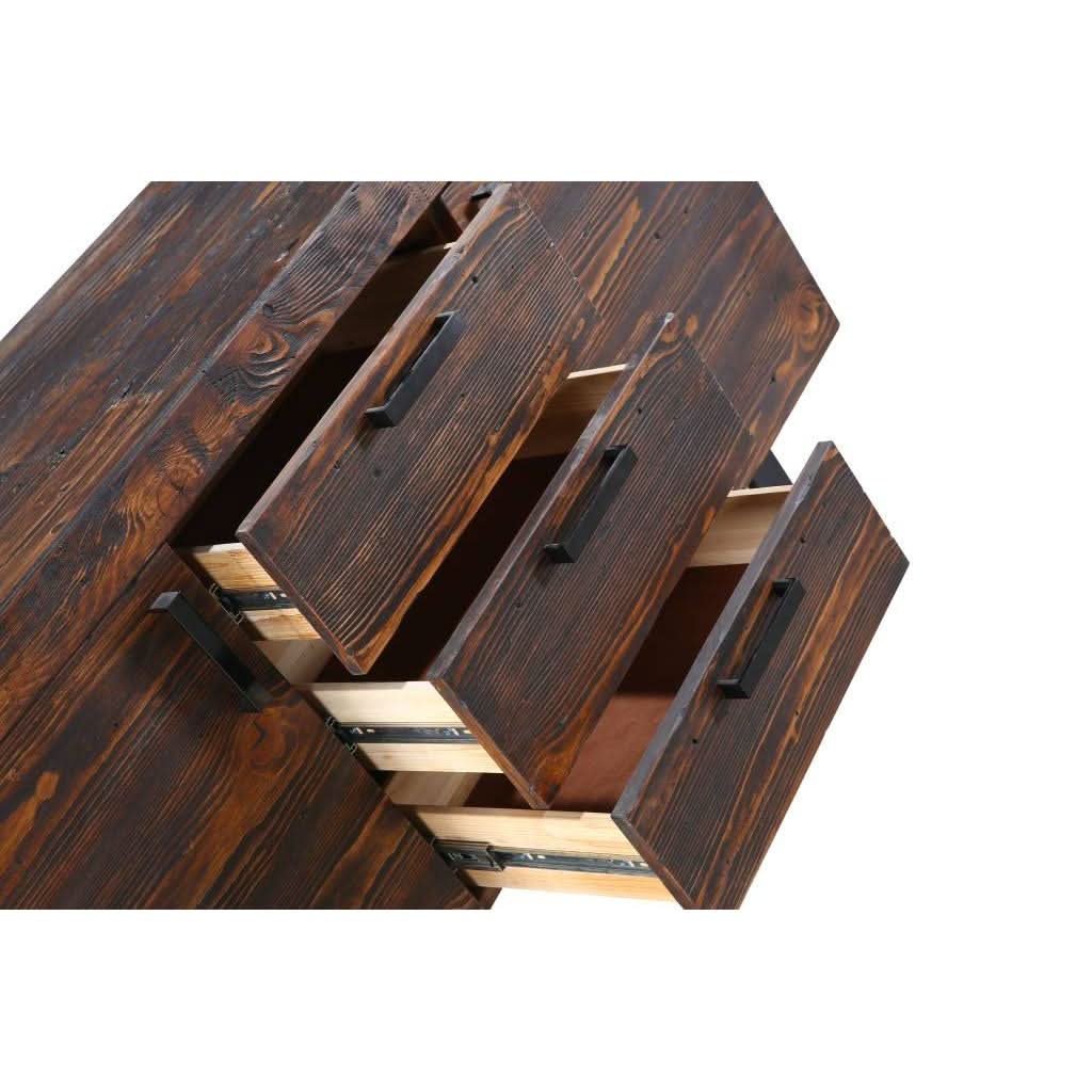 CASTILLE 2 DOOR/3 DRAWER SOLID RECYCLED PINE BUFFET/SIDEBOARD DARK RUSTIC - MyChocolateWood