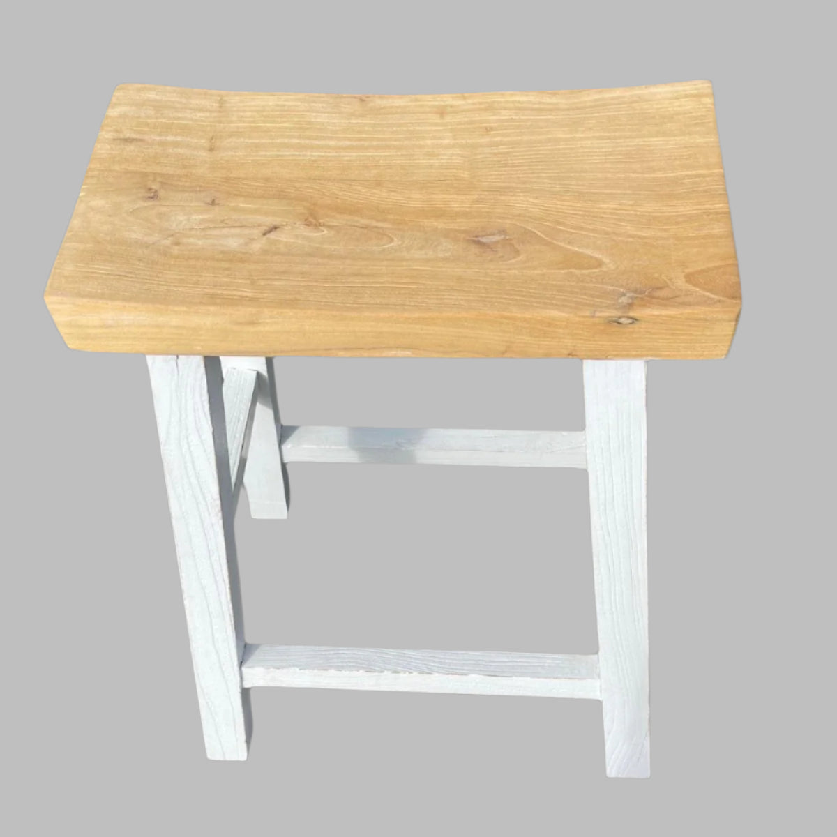 CHAGA RECYCLED ELM BAR STOOL IN 2 TONE FINISH - MyChocolateWood