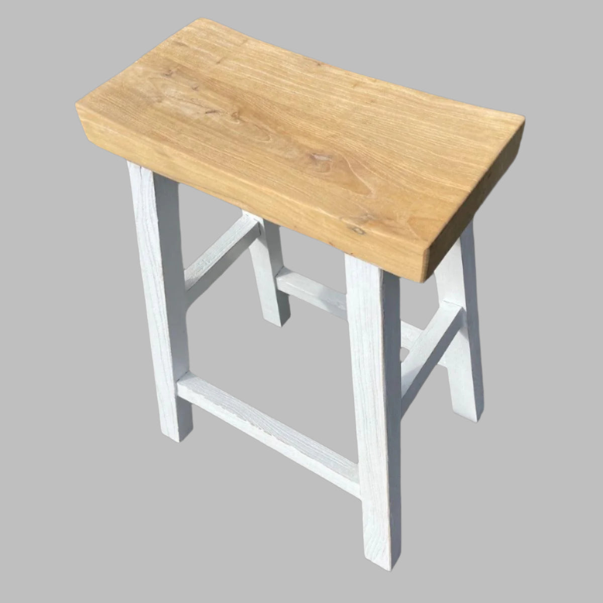 CHAGA RECYCLED ELM BAR STOOL IN 2 TONE FINISH - MyChocolateWood