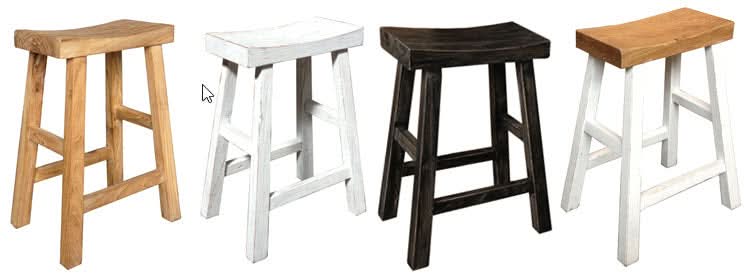 CHAGA RECYCLED ELM BAR STOOL IN NATURAL - MyChocolateWood